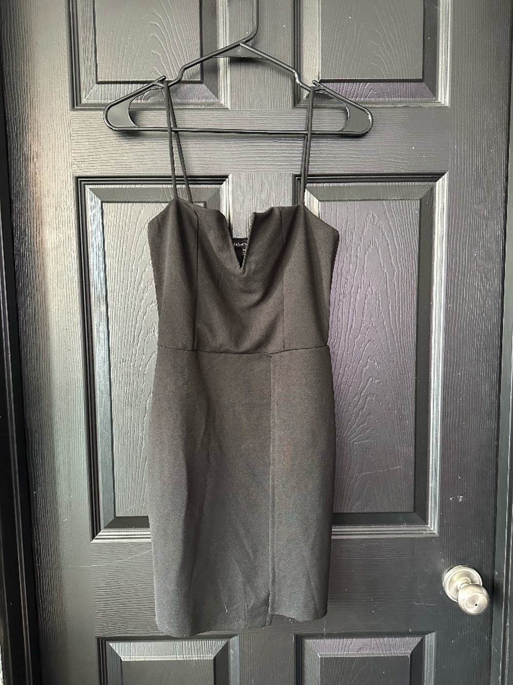 Fashion Nova Black V Neck Bodycon Midi Dress Size Medium